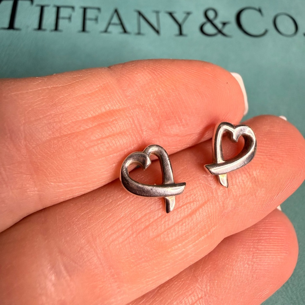 ✨ Tiffany & Co. Loving Heart Stud Earrings – Sterling Silver – Retired Design ✨